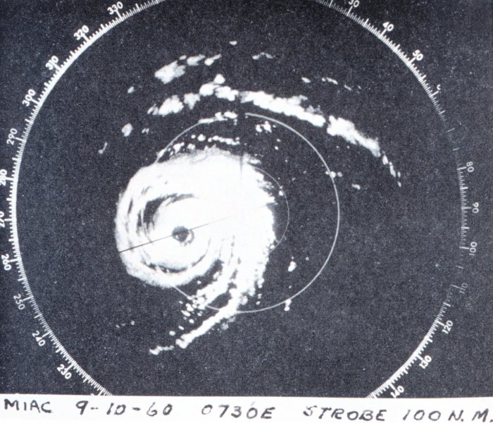 Radar image of Donna at closest point to Miami