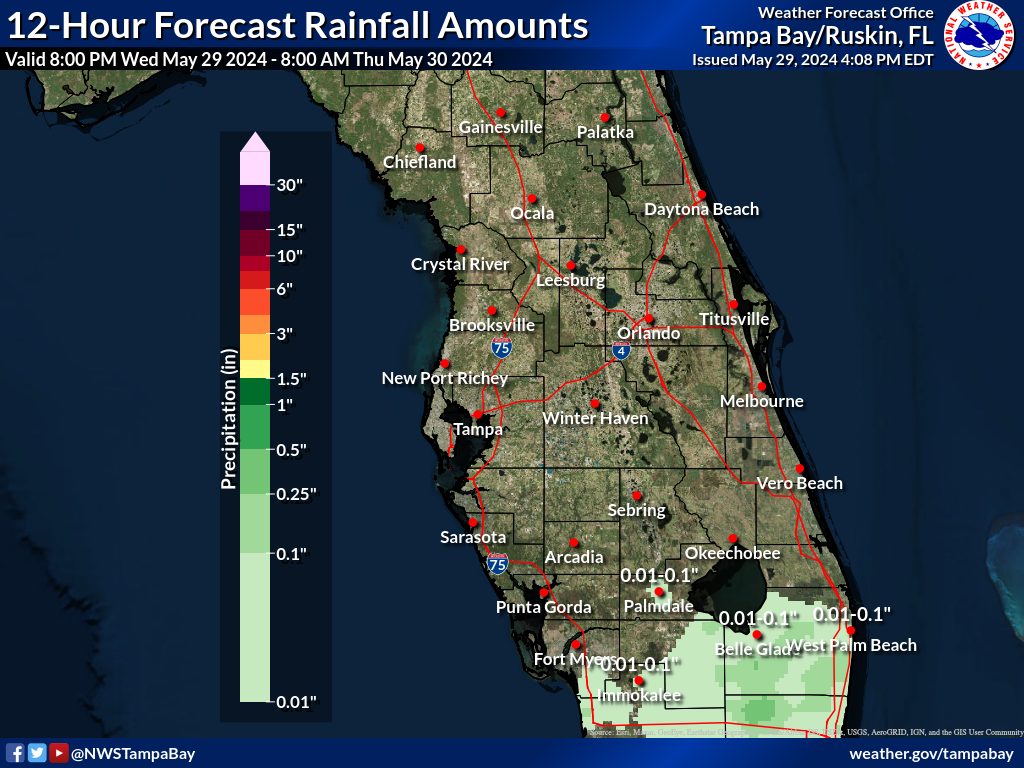 Expected Rainfall for Night 1
