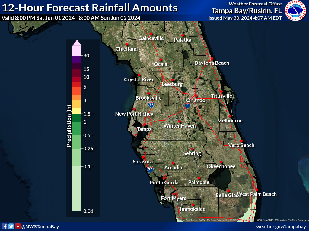 Expected Rainfall for Night 3