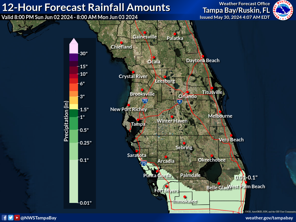 Expected Rainfall for Night 4