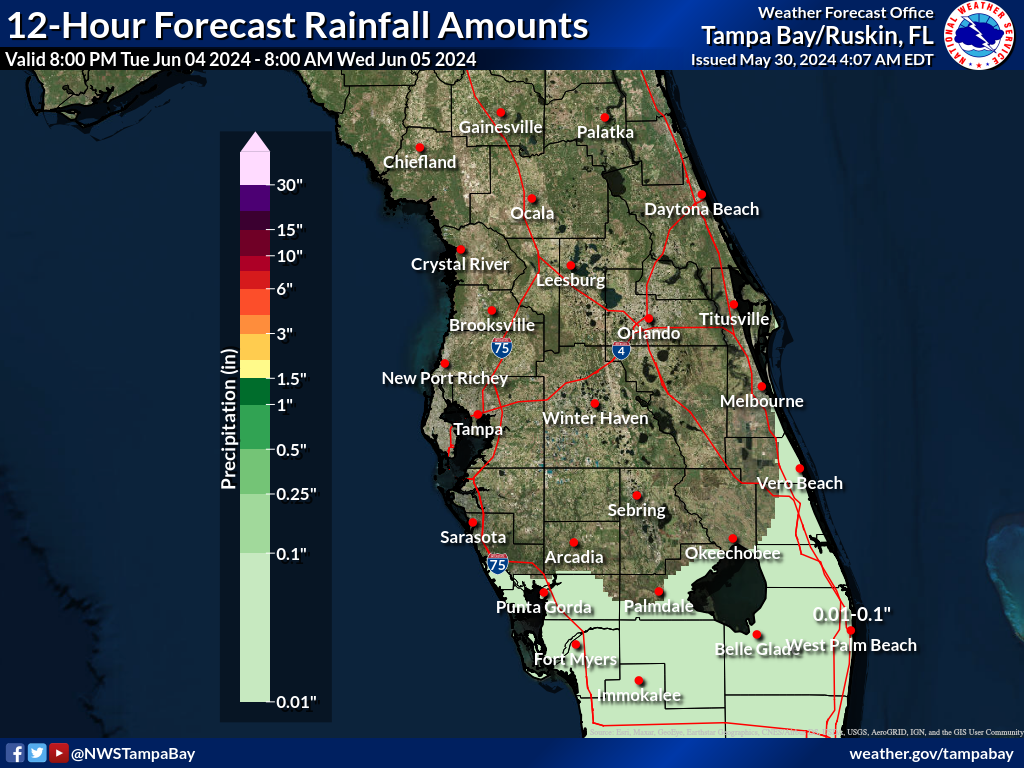 Expected Rainfall for Night 6