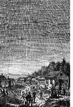 Artist conception of 1833 Leonid meteor storm