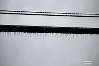 A close up of icicles on a power line in De Funiak Springs, FL. Photo courtesy of Keith Wilson.