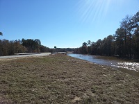 A view of the flooded Ochlockonee River at the GA SR 3 on December 26, 2014.