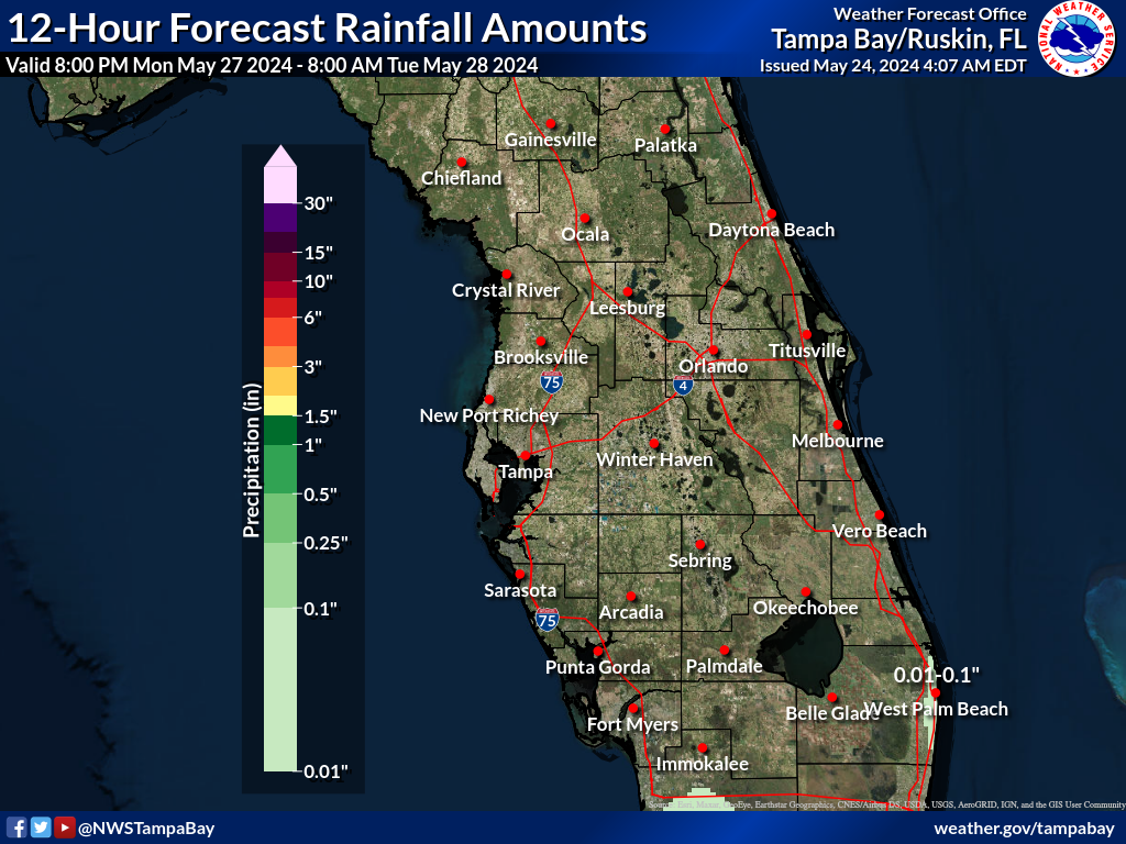 Expected Rainfall for Night 4