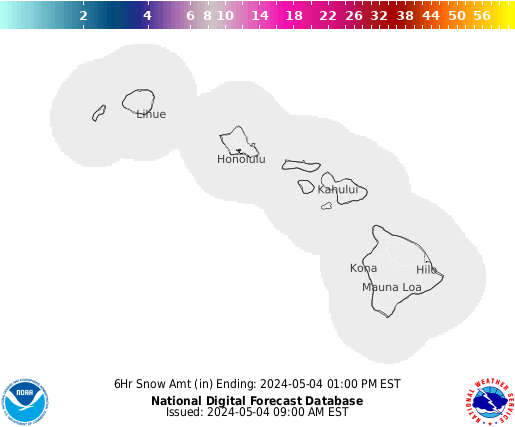 Hawaii snow forecast for the next 7 days