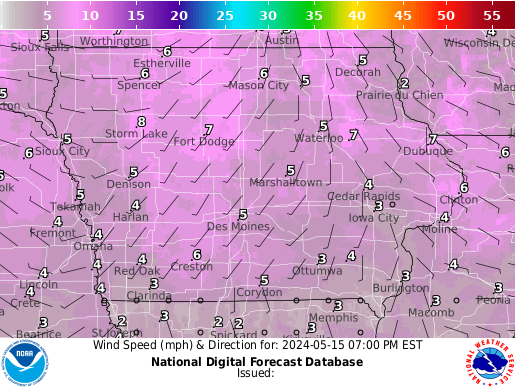 Iowa Wind forecast for the next 7 days