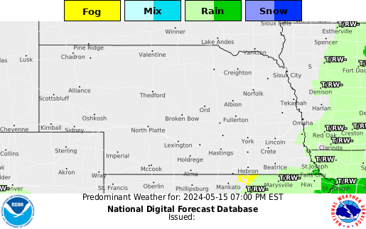 Nebraska Weather Type forecast for the next 7 days