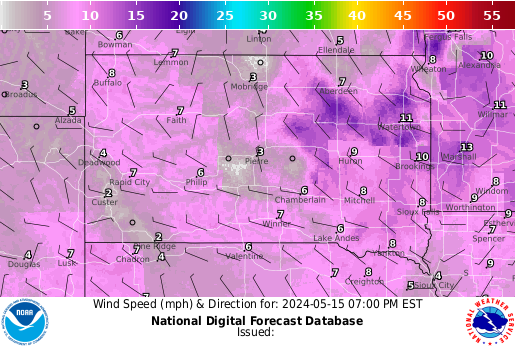South Dakota Wind forecast for the next 7 days