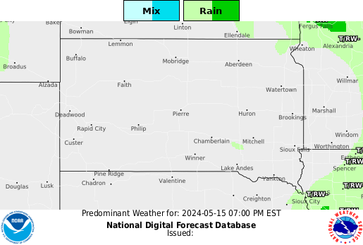 South Dakota Weather Type forecast for the next 7 days
