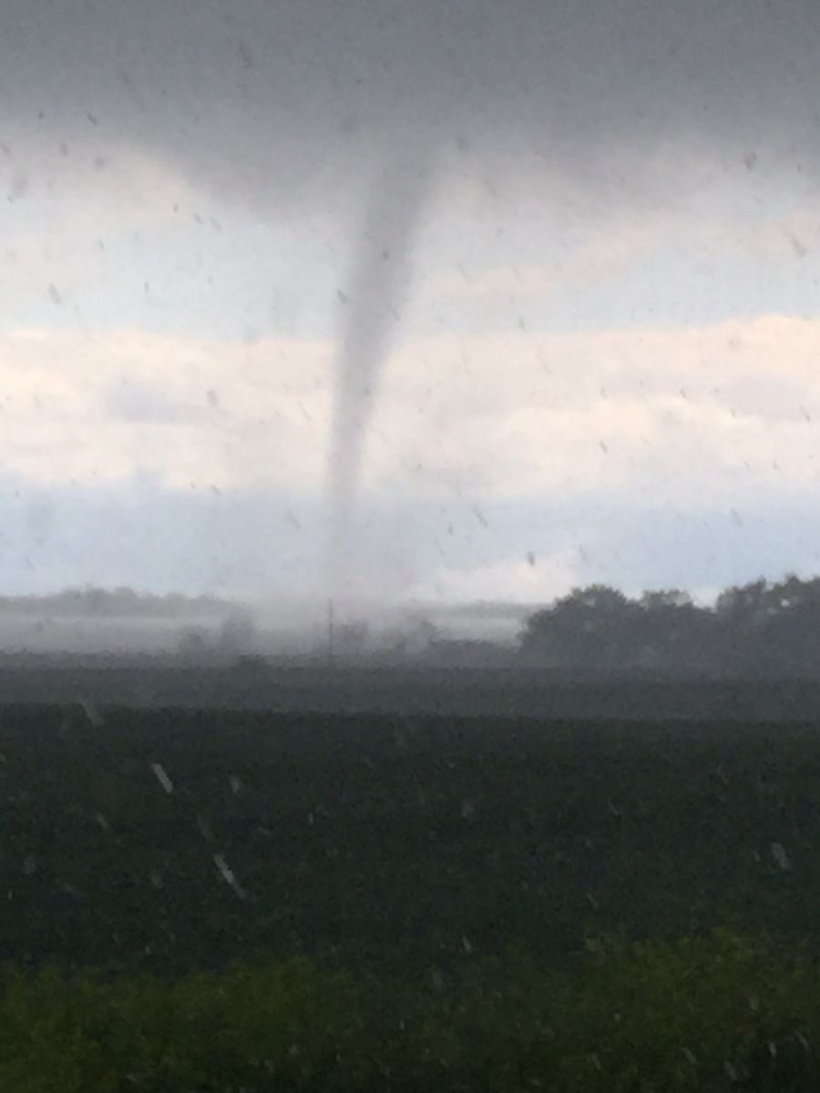 Tornado moving across Bitter Lake (Picture from Trevor Bourassa)