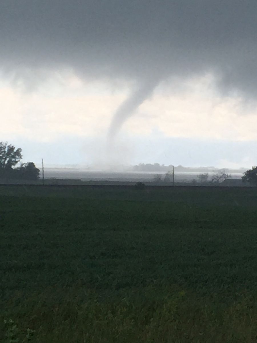 Tornado moving across Bitter Lake (Picture from Trevor Bourassa)