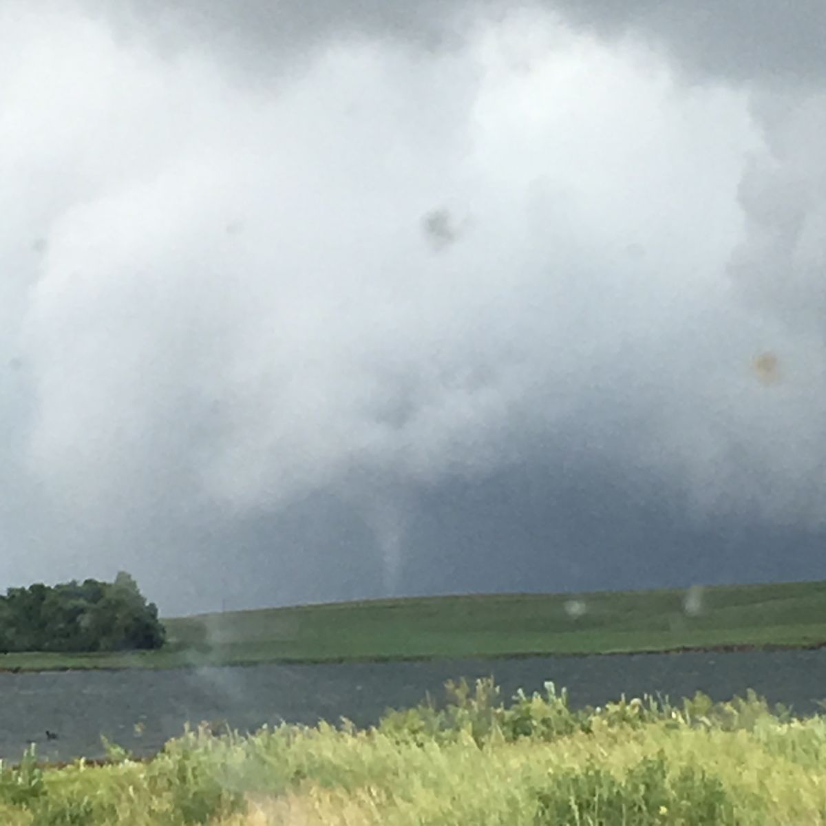 Photo taken on Highway 12 west of Webster by Marie Johnson at 2:43 PM CDT (looking North-Northeast)