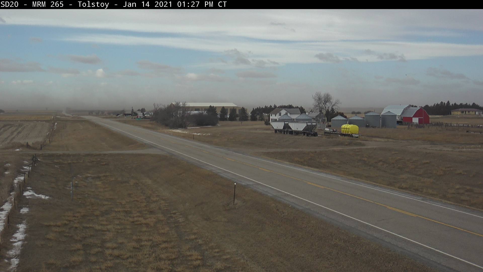 SDDOT Webcam on I-29 near Brandt, SD at 4:50 PM on 1/14/2021 (SDDOT)