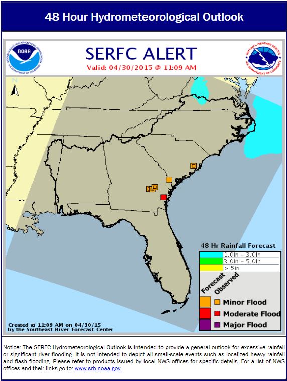 48 Hour Hydrometerological Outlook Link to Graphic