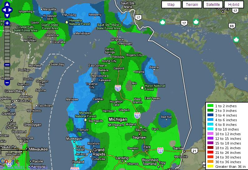 Latest 24-Hour Snowfall Graphic