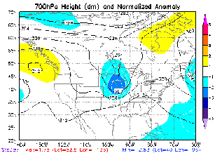 700 mb Height Anomalies at 7 PM CDT on May 15, 1968