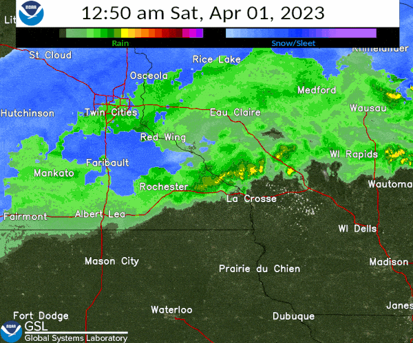 Radar from 1 to 7 am