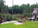 Trailer and tree damage near Parksville, NY