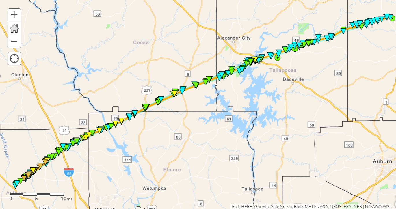 Tornado Track Map