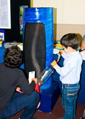 Children investigating our homemade waterspout at Storm Fury 2010 (click to enlarge)