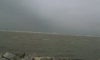 Choppy conditions as 25 to 30 knot north winds reached Port Isabel by late afternoon January 20th 2011 (click to enlarge)