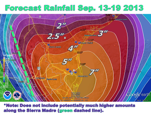 Weather Prediction Center QPF forecast, mid September 2013