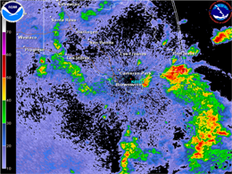 Radar snapshot, base reflectivity at 0.5 degrees, 0908z (408 AM CT) May 17th 2009 (click to enlarge)
