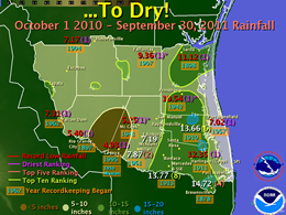 October 2010 to September 2011 rainfall for the Rio Grande Valley and Deep South Texas (click to enlarge)
