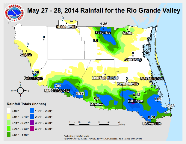 May 27 and 28 2014 rainfall across portions of the Rio Grande Valley and Deep South Texas
