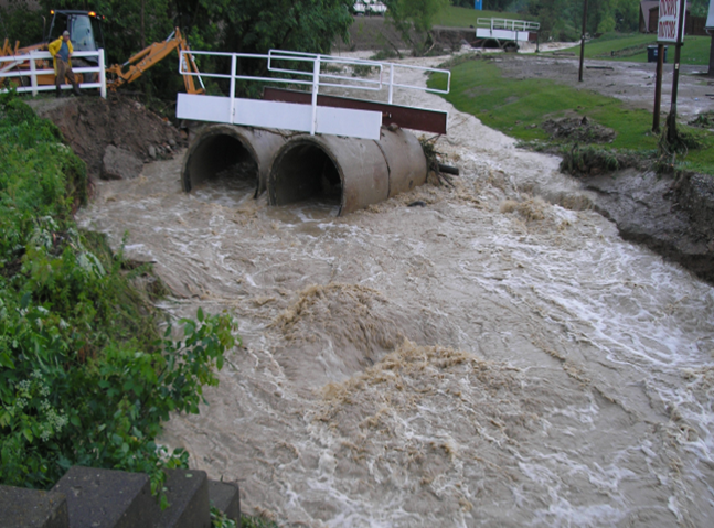 Photo of a washed out culvert in Ashland county