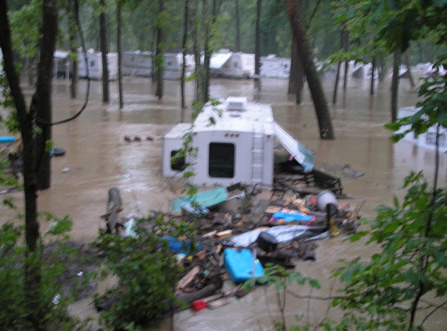 Photo of a washed out trailer park in Loudonville