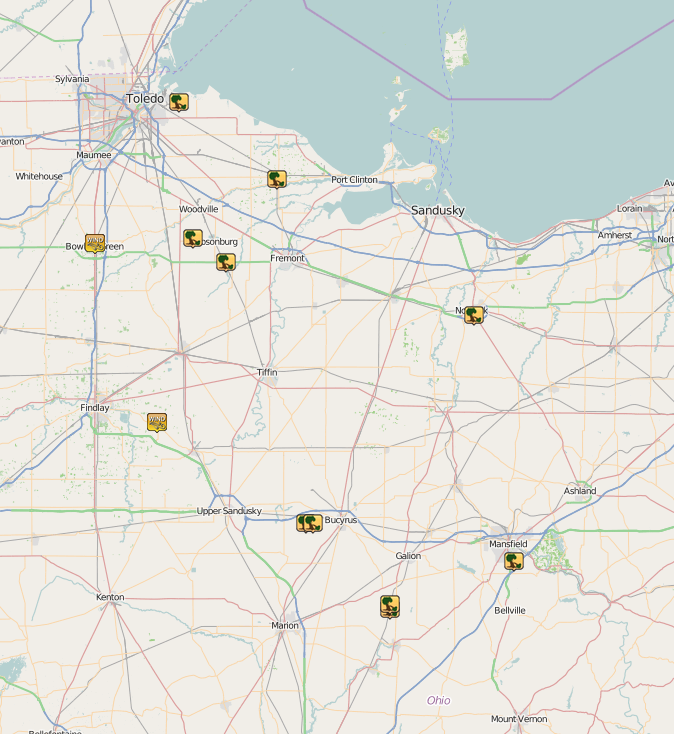 map of storm reports from May 26, 2015