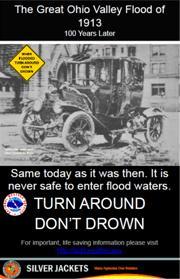 The Great Ohio Valley Flood of 1913 "Turn Around Don't Drown" Poster