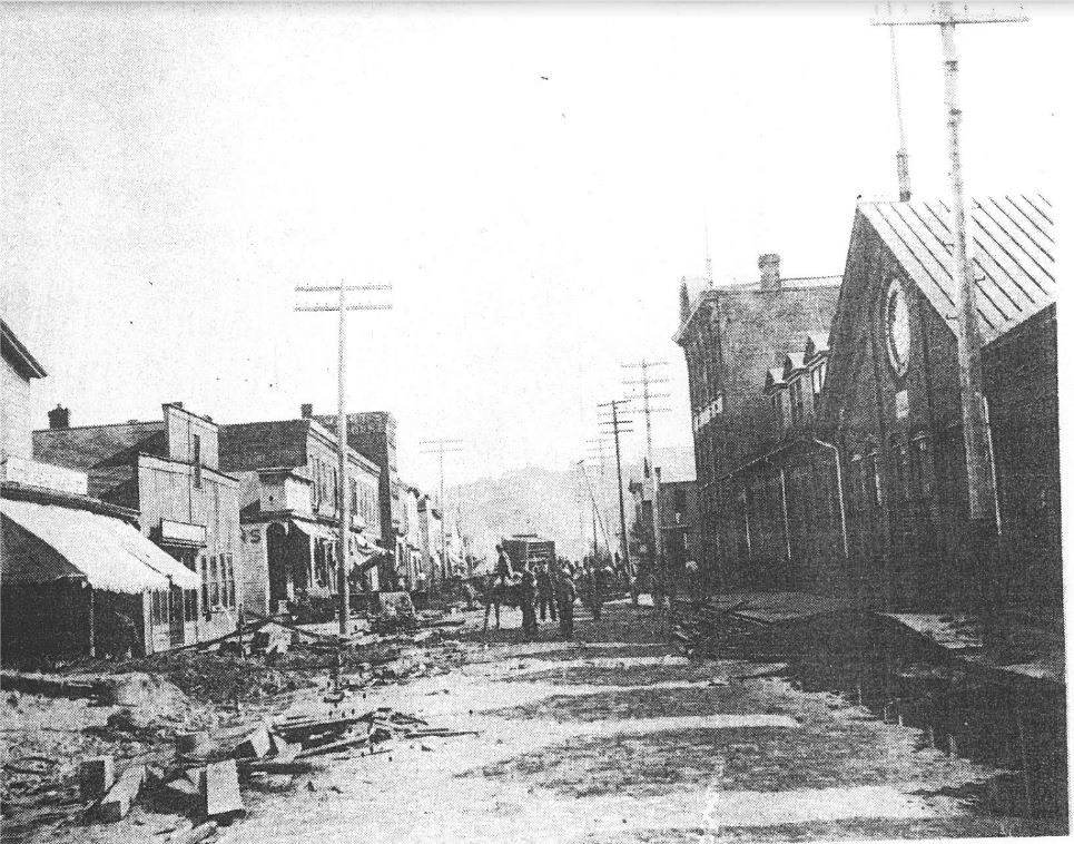Image of the devastation to Titusville after the flood and fires of June 4-5, 1892