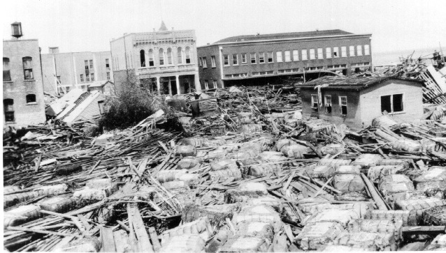 Storm surge damage in Corpus Christi.