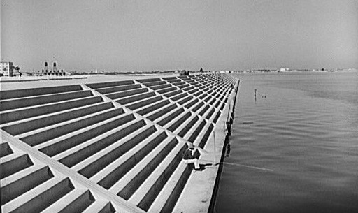 Corpus Christi Seawall in 1940.