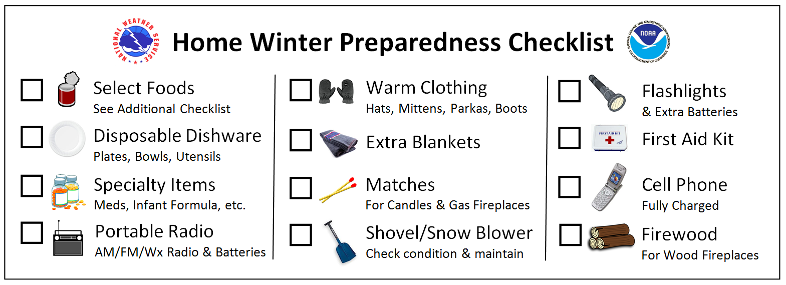 Home Winter Preparedness Checklist