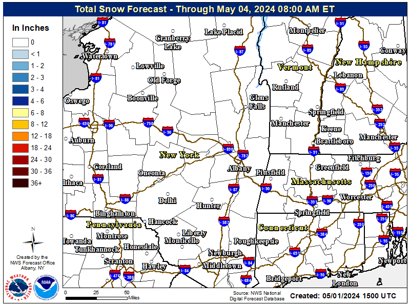 IF IMAGE IS MISSING CLICK HERE Albany Snow Map - Click to enlarge