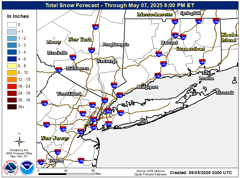 Storm snowfall map