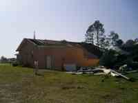[ Roof removed from church by EF1 tornado northeast of Lyons (Toombs County). ]
