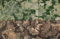 [ Path of EF0 tornado that struck south of Unadilla in Dooly County ]