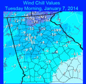 [Observed Wind Chills January 7, 2014]