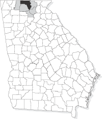 [ county map highlighting location of Fannin County ]