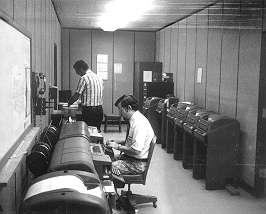 communications room where forecasts, weather observations and other bits of information were
                                    sent out and received - 1972