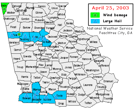 map of counties reporting storm damage