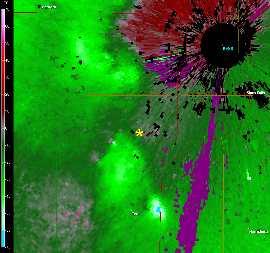 Velocity image from 2:36 am CDT.
