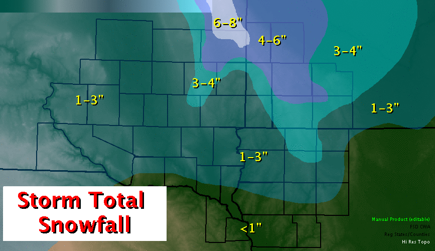 Storm Total Snowfall Thursday and Friday