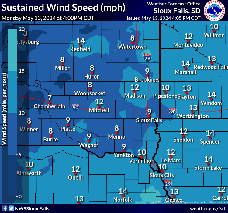 Forecast Sustained Wind Speed and Direction