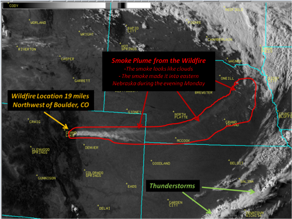 September 6 2010 Smoke Plume Spreads Across Nebraska